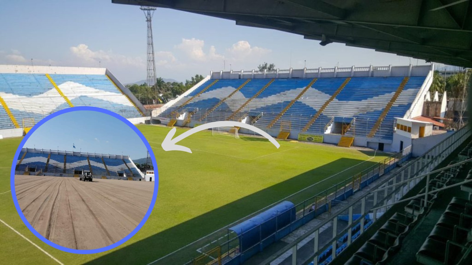 Comisionado de CONDEPOR comparte avances en los trabajos de remodelación del Estadio Francisco Morazán de San Pedro Sula